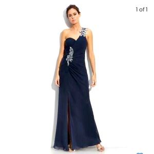 Fully lined navy gown